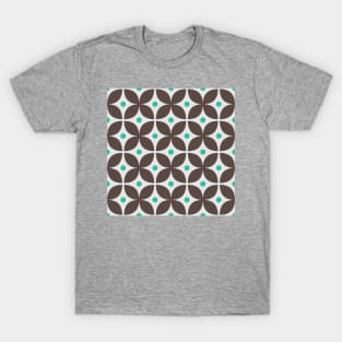 Geometric Pattern: Stylised Flower: Brown T-Shirt